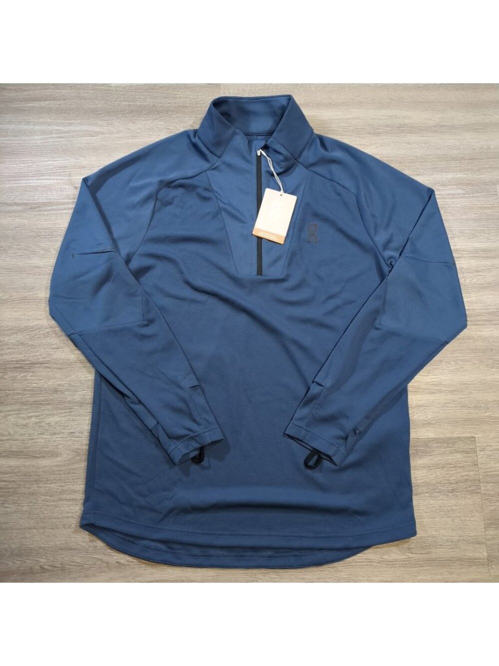 On Cloud Climate Shirt Men's XL Blue Quarter Zip Running Pullover Stretch Active